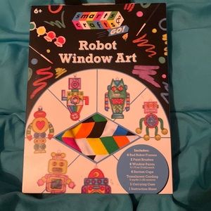 Robot window art with paint